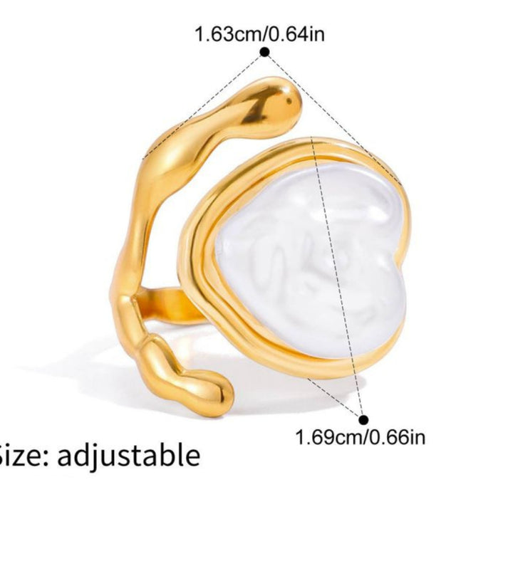 Anillo Abierto Irregular Perla
