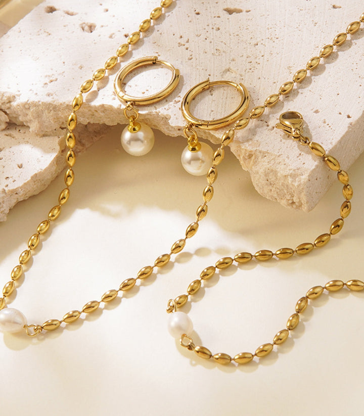 Aretes Pearl Hoop