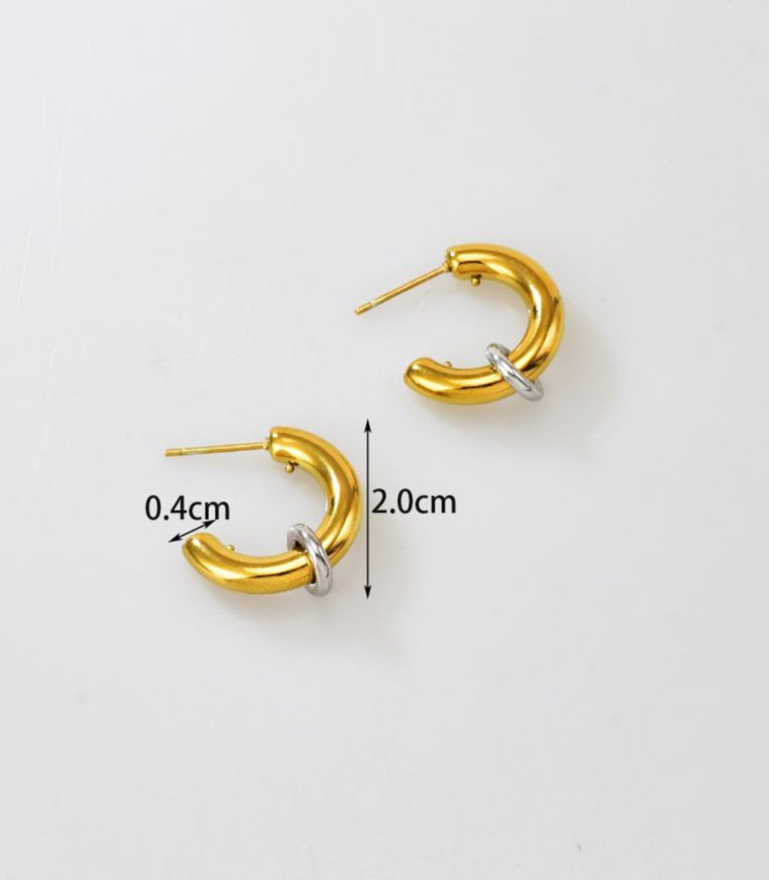 Aretes Bicolor C Shaped