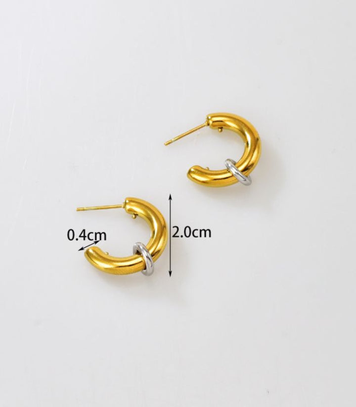 Aretes Bicolor C Shaped