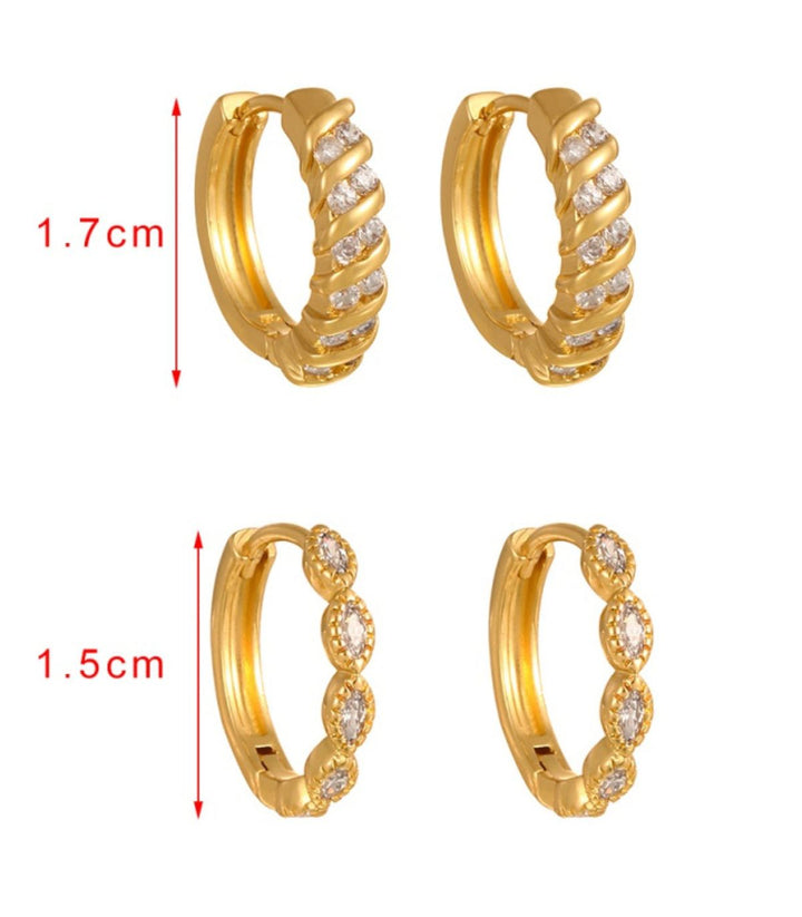 Aretes gold zirc geométric