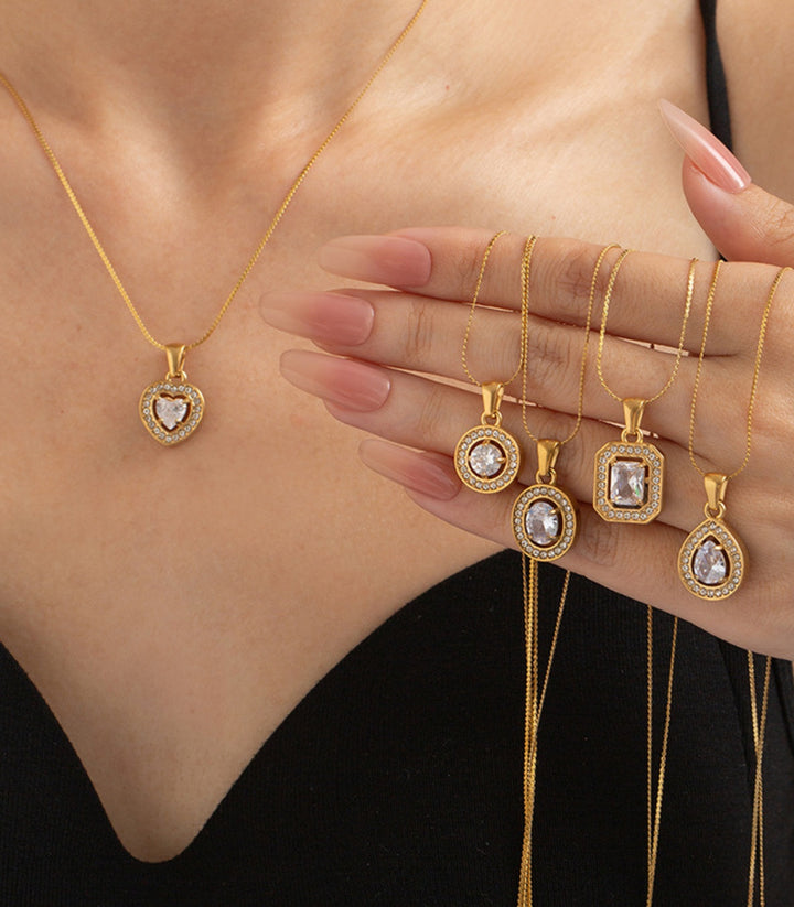Collar Cuadro con Zirconias