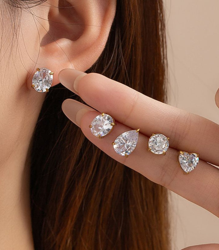 Aretes Zirconia Corazón