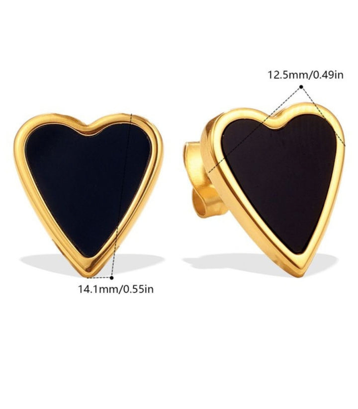 Aretes Corazones Negros