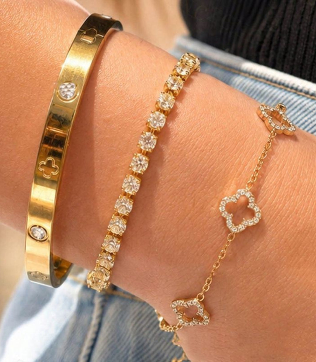 Brazalete Clover Zirconias SET 3