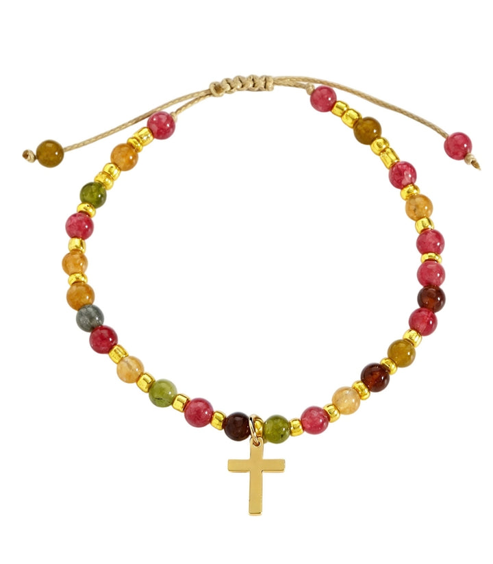 Brazalete Cross Natural Stone