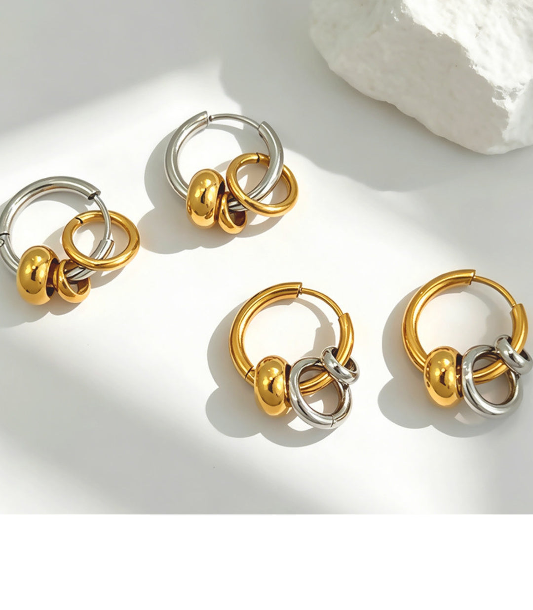 Aretes G Bicolor Hoops Luxury