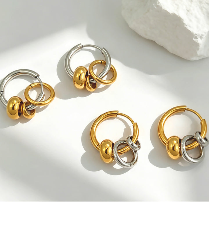 Aretes G Bicolor Hoops Luxury