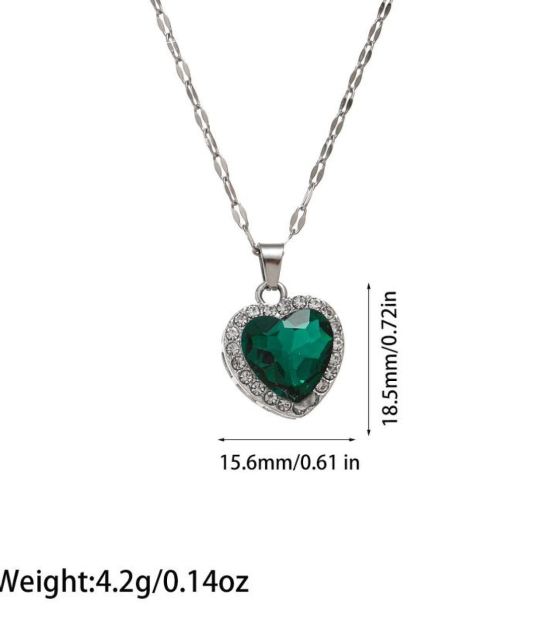Collar Corazón Verde