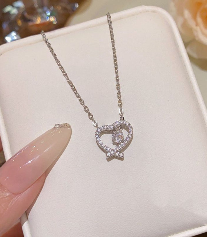 Collar Silver Heart Zircon