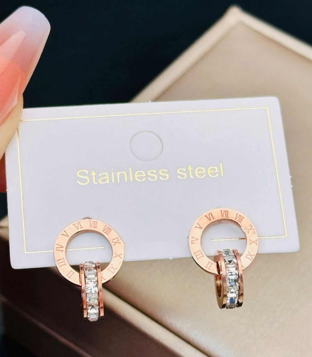 Aretes Rose Gold Diamond Roman
