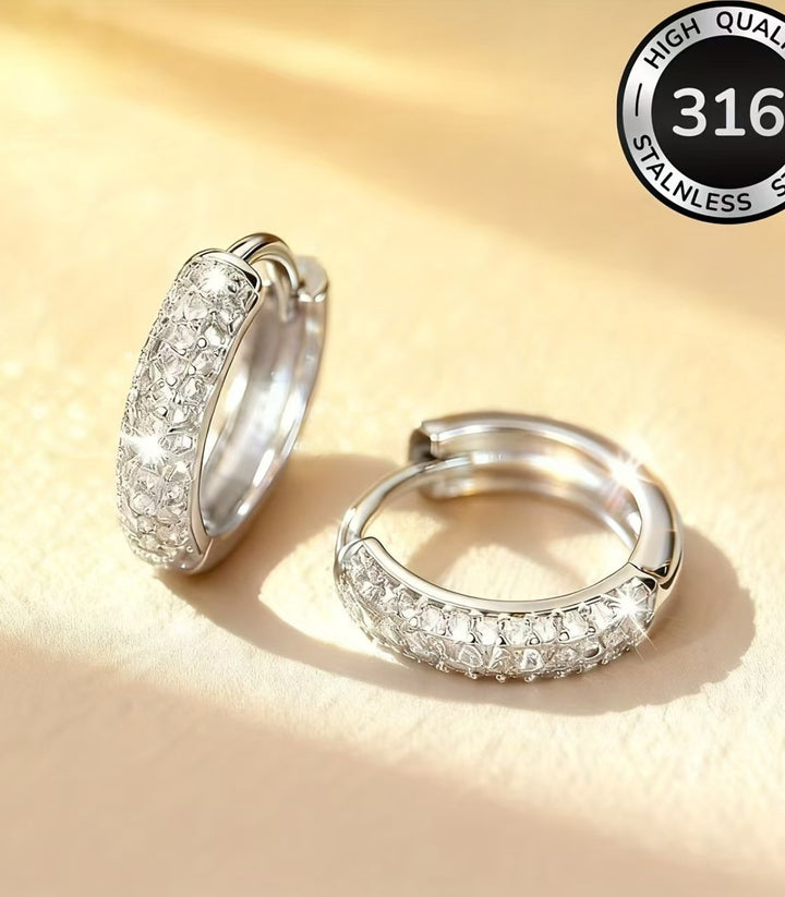 Aretes Silver Diamond Round