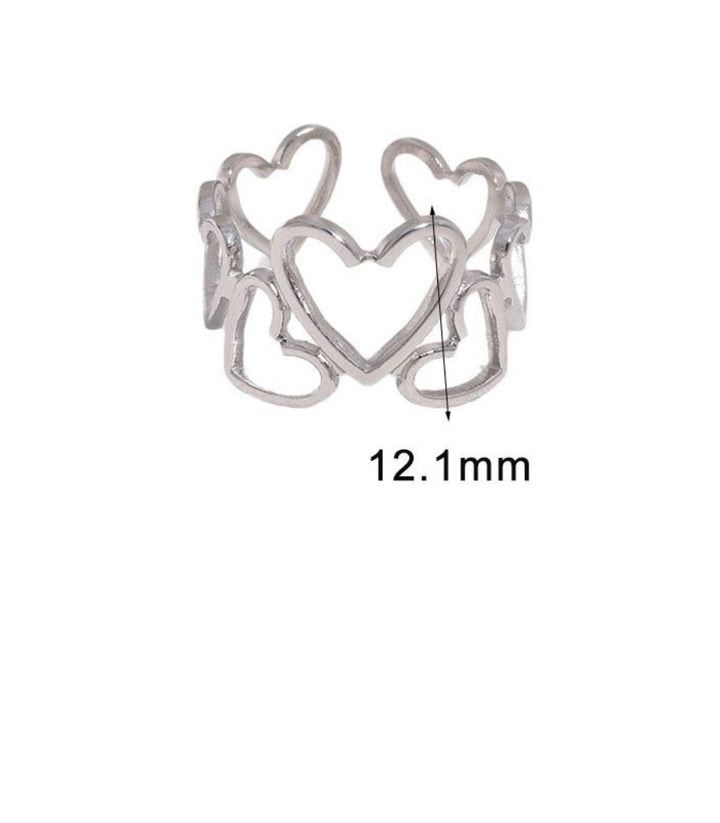 Anillo Corazones Plata