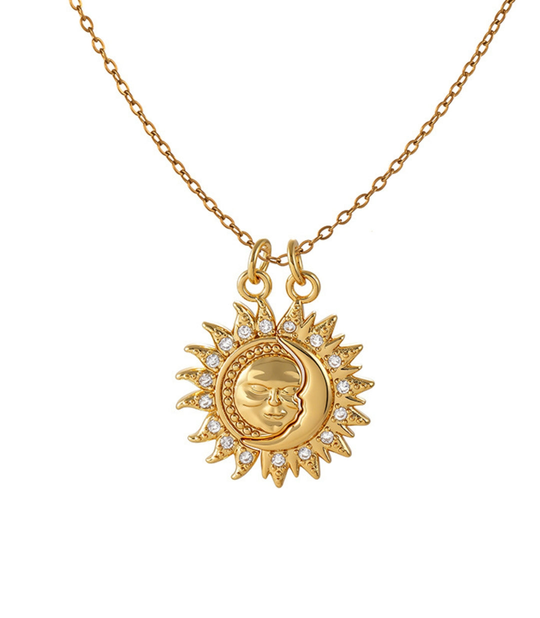 Collar Dorado Sol y Luna