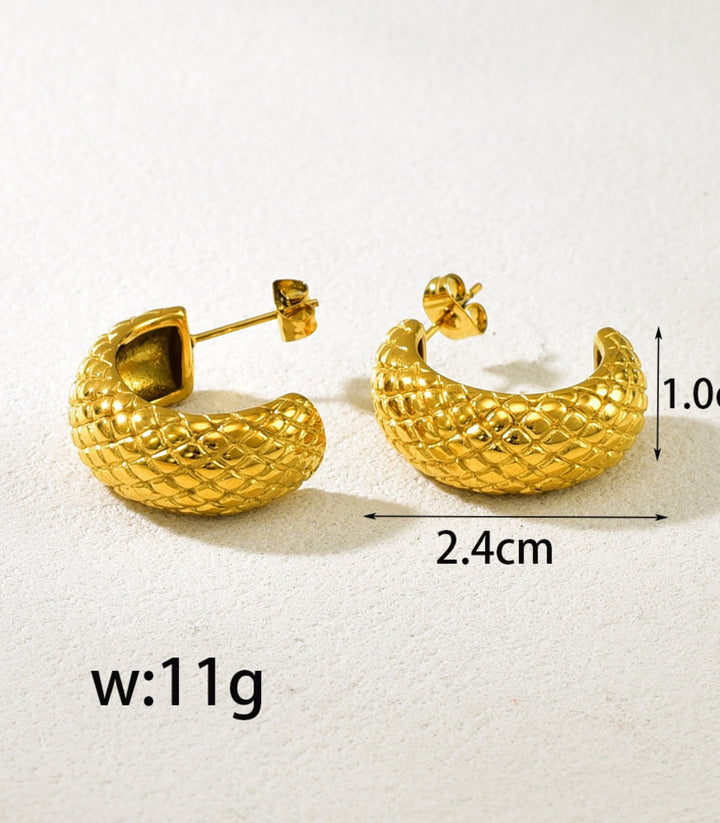 Aretes flor c shaped