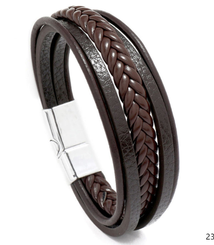 Brazalete Brown Leather 23cm