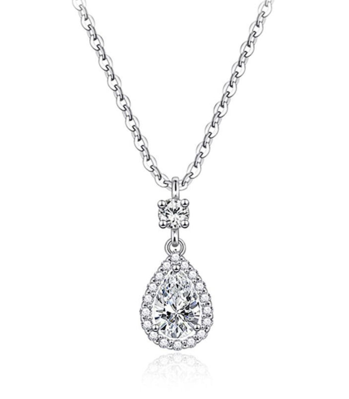 Collar Silver Teardrop Zircon