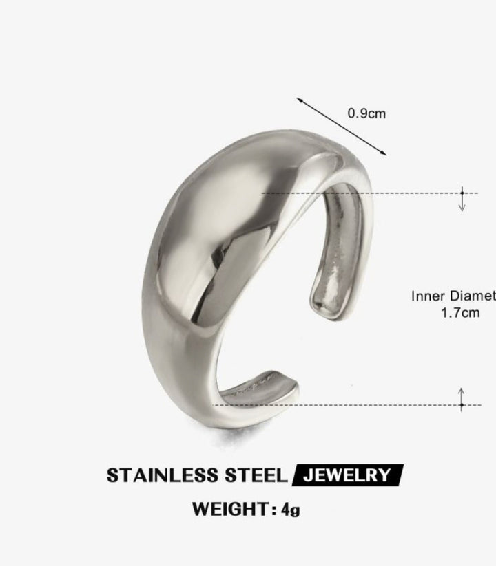 Anillo Silver Curved Wide