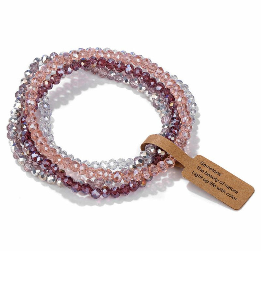 Brazaletes Rosa Cristal Set de 4