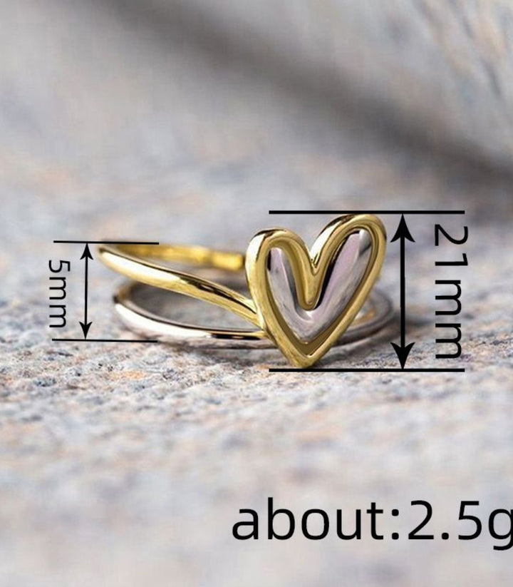 Anillo Corazon Bicolor 8