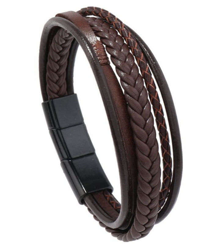Brazalete Brown Multilayer braided