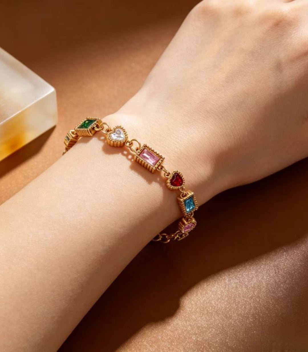 Brazalete Square Zircon Colorful 18K
