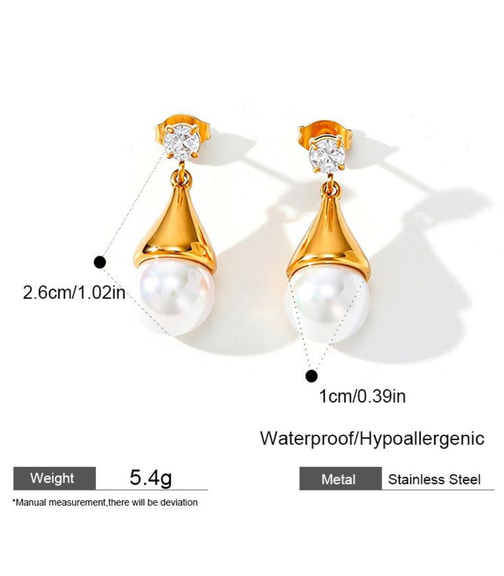Aretes Baroque Pearl Stud 18K