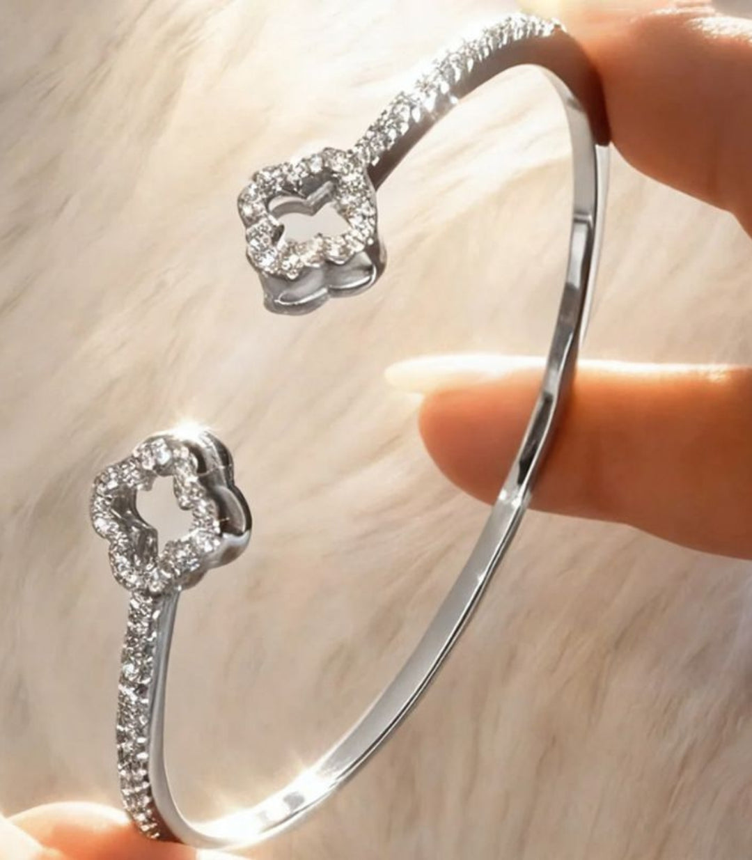 Brazalete Silver Lucky Flower