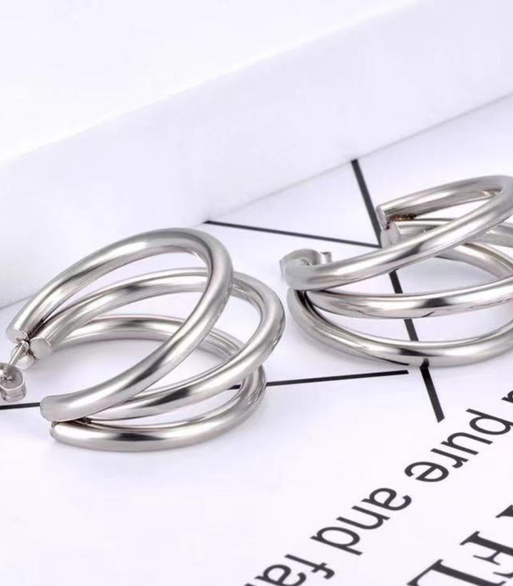 Aretes Silver Multilayer