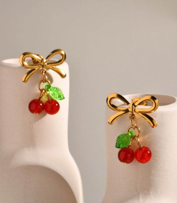 Aretes Bow Cherry
