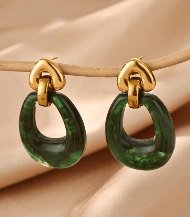 Aretes Green Teardrop