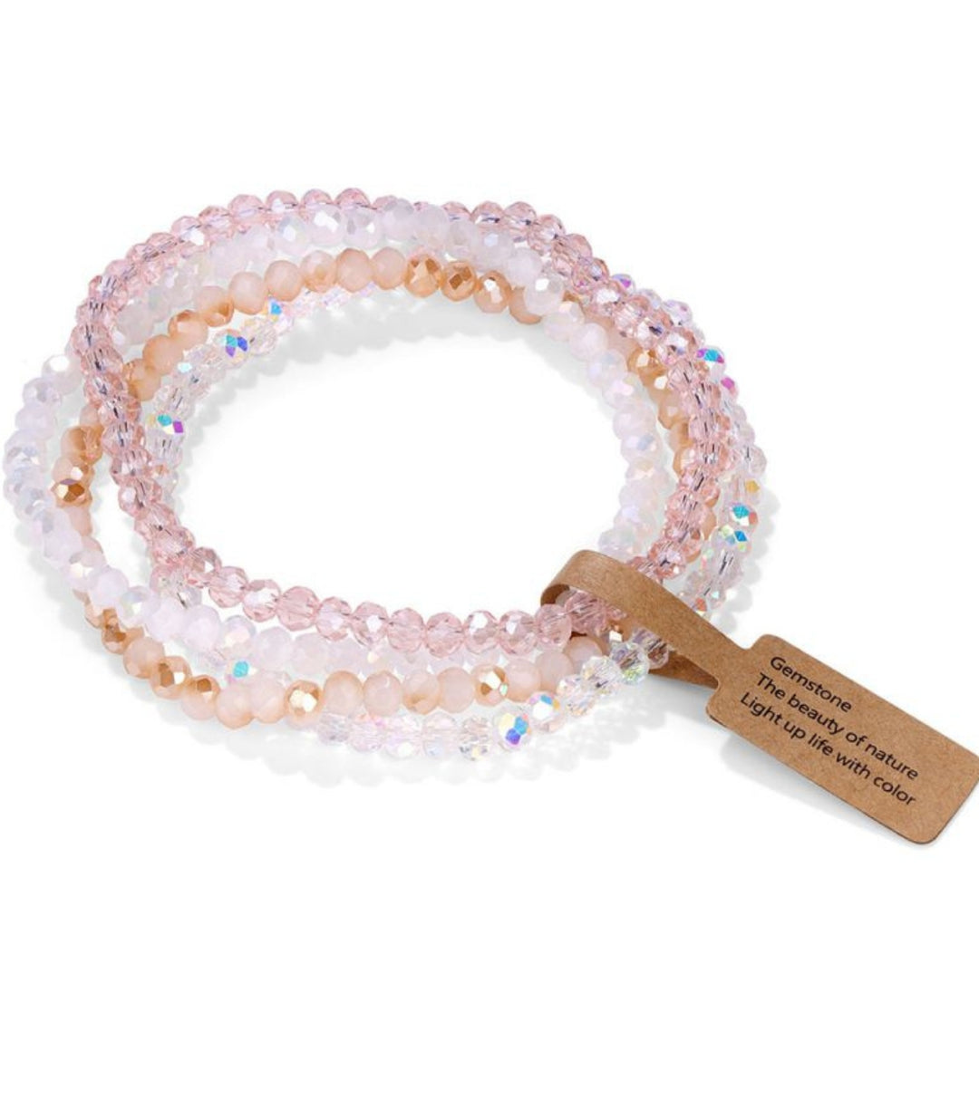 Brazaletes Rosa Blanco Set de 4