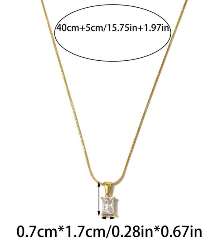 Collar Zirconia Cuadro 18K