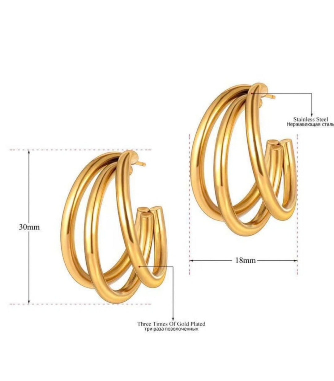 Aretes Gold Multilayer