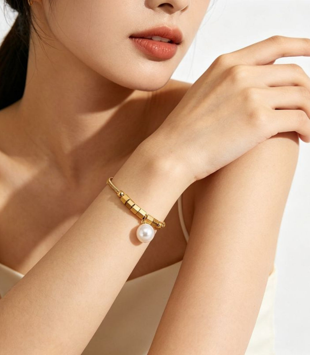 Brazalete Square Pearl Chain