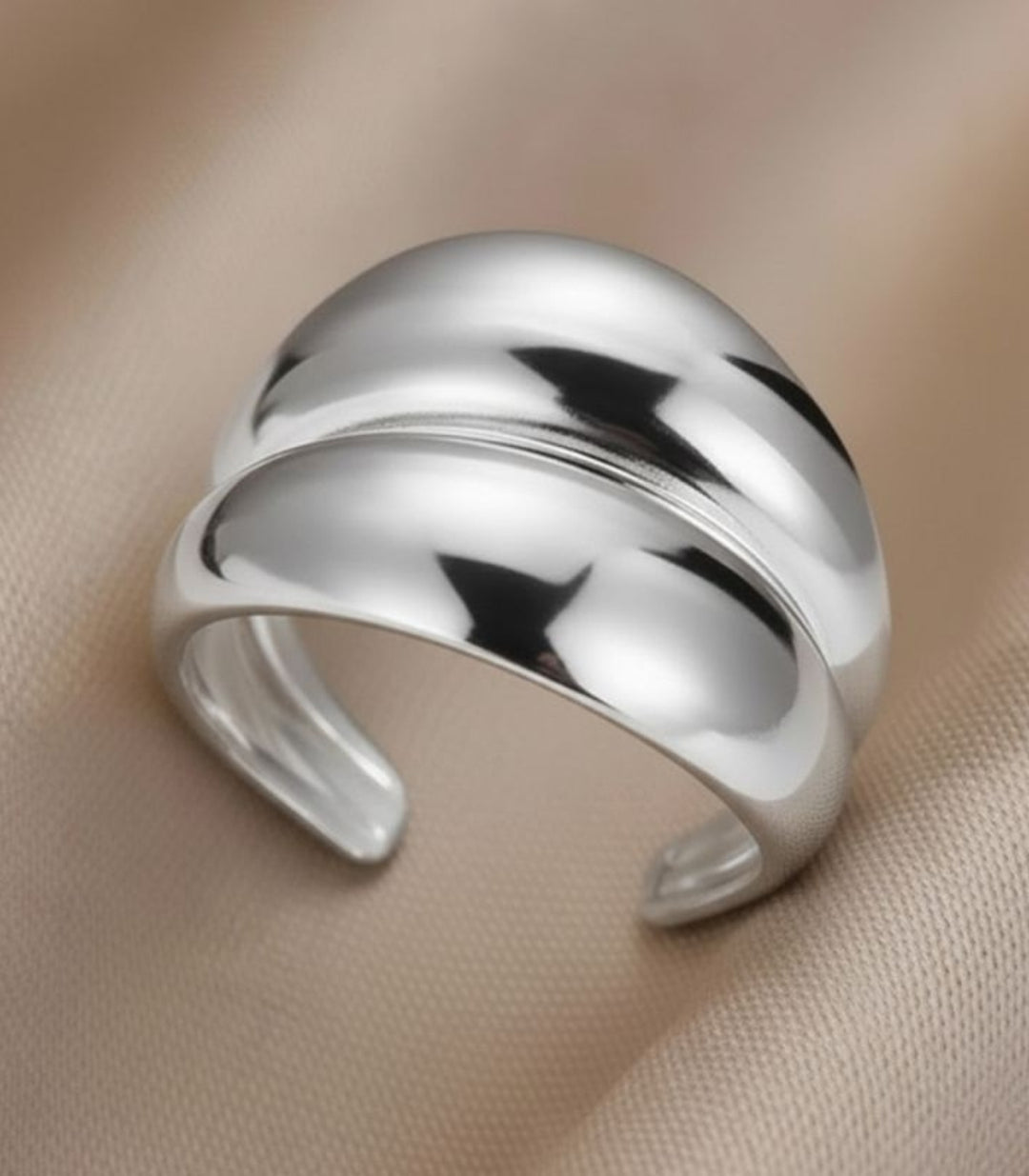 Anillo Abierto irregular plata 2