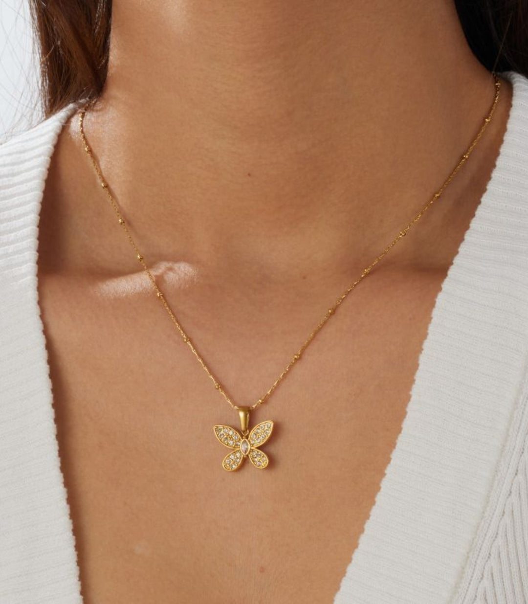 Collar Zircon Butterfly Bamboo