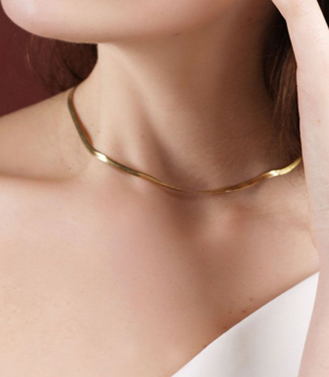 Collar Snake Bone Gold 18k