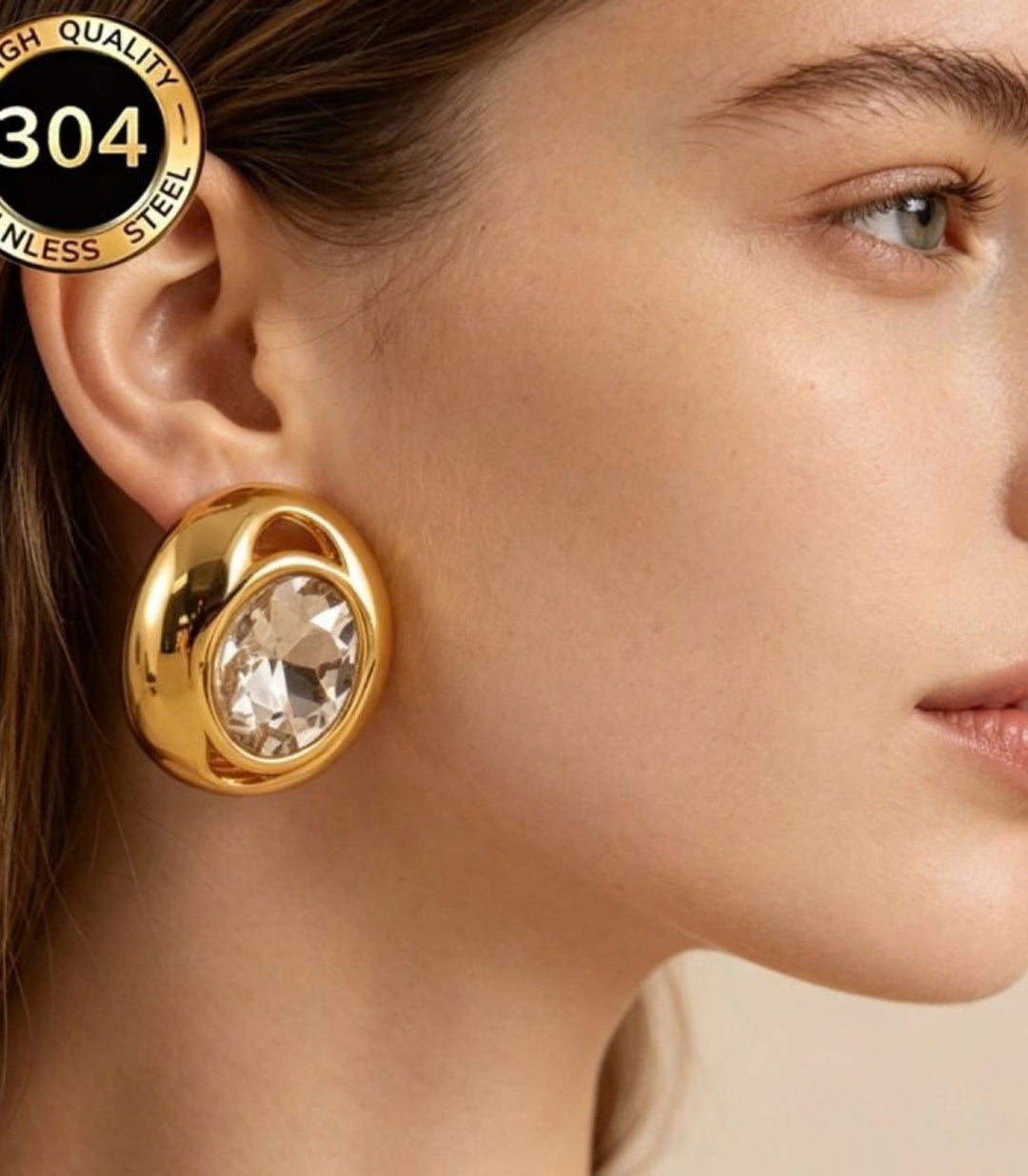 Aretes Classic Rhinestone Stud