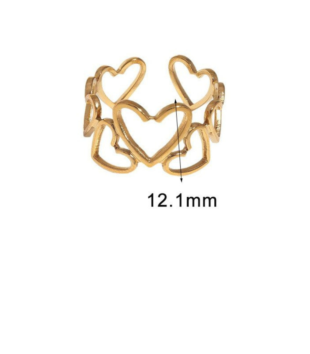 Anillo Corazones Dorados