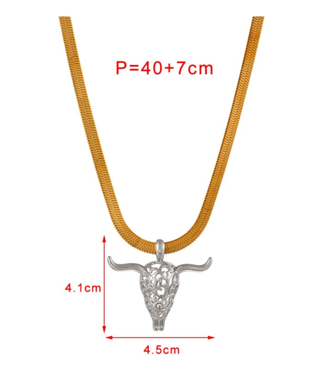 Collar Dorado Toro Plata