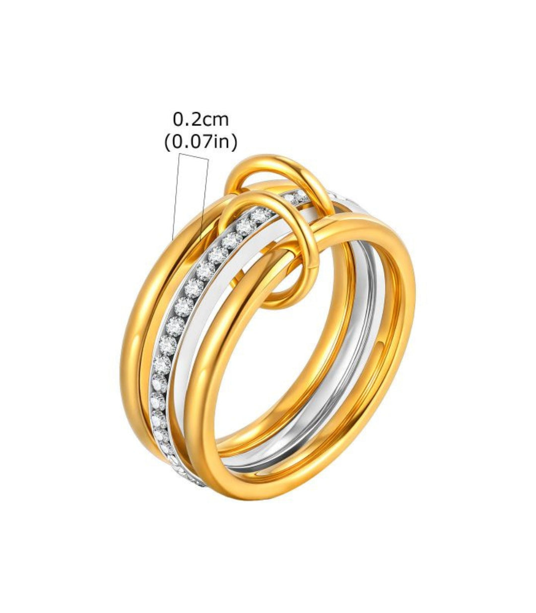 Anillo bicolor zirconias 8