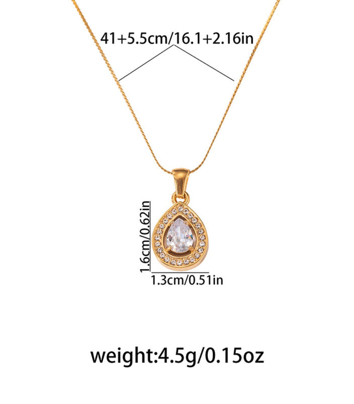 Collar Teardrop con Zirconias