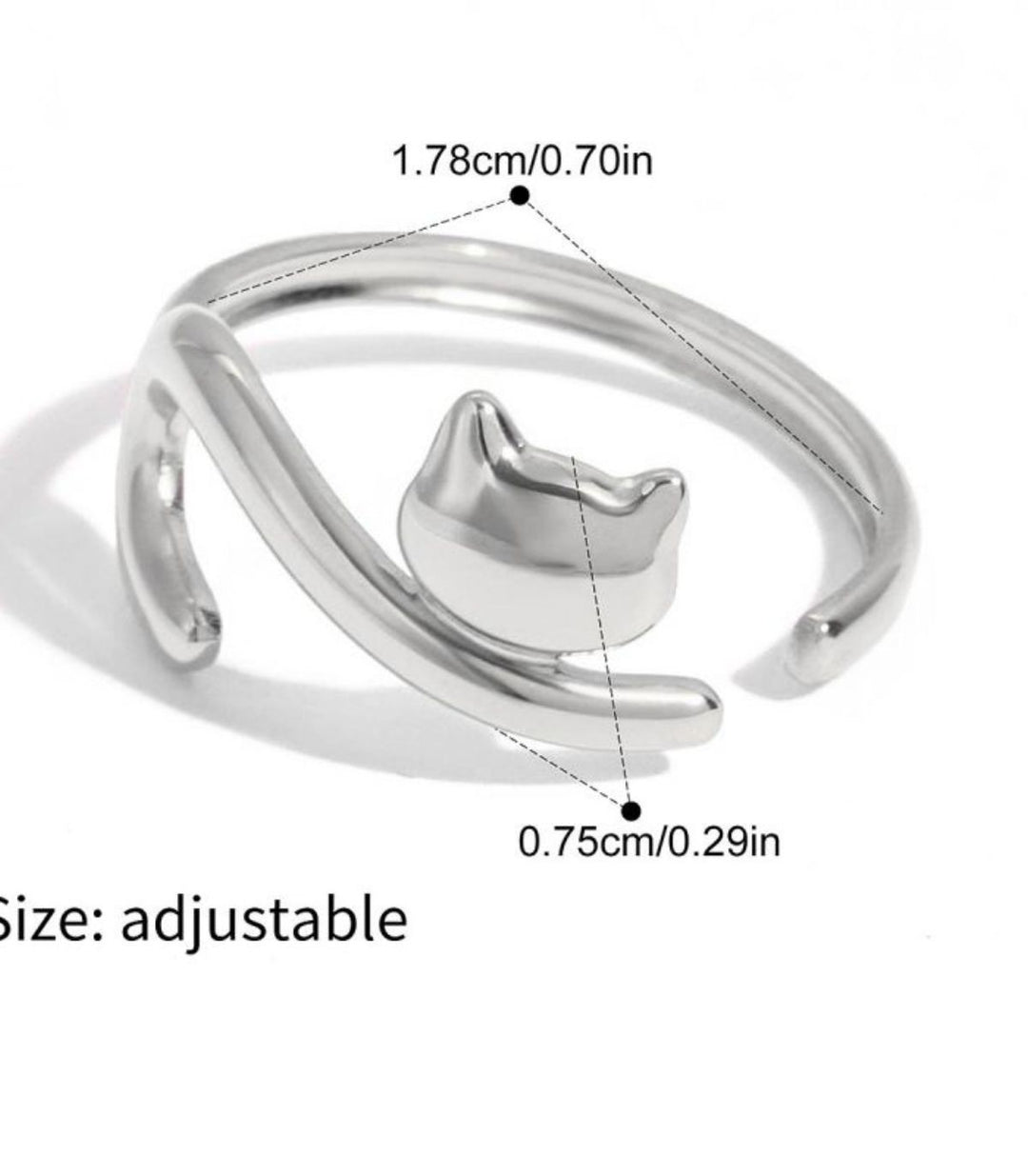 Anillo plata gatito