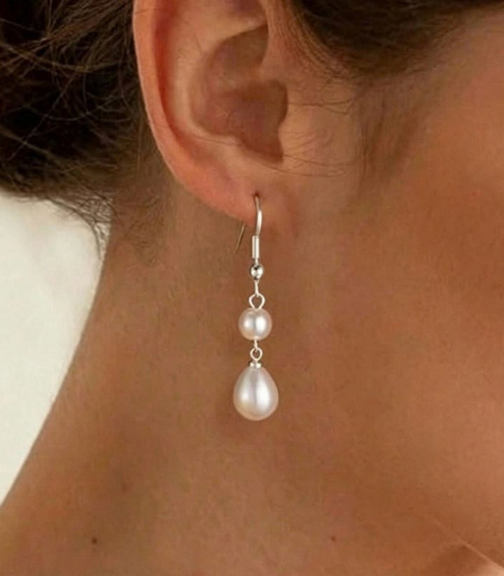 Aretes Plata Tassel Perlas