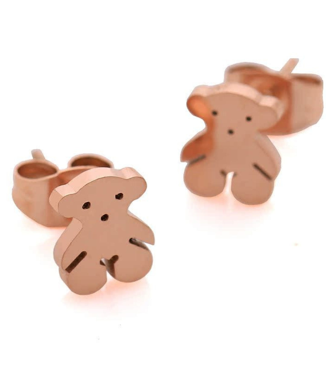 Aretes osito oro rosado
