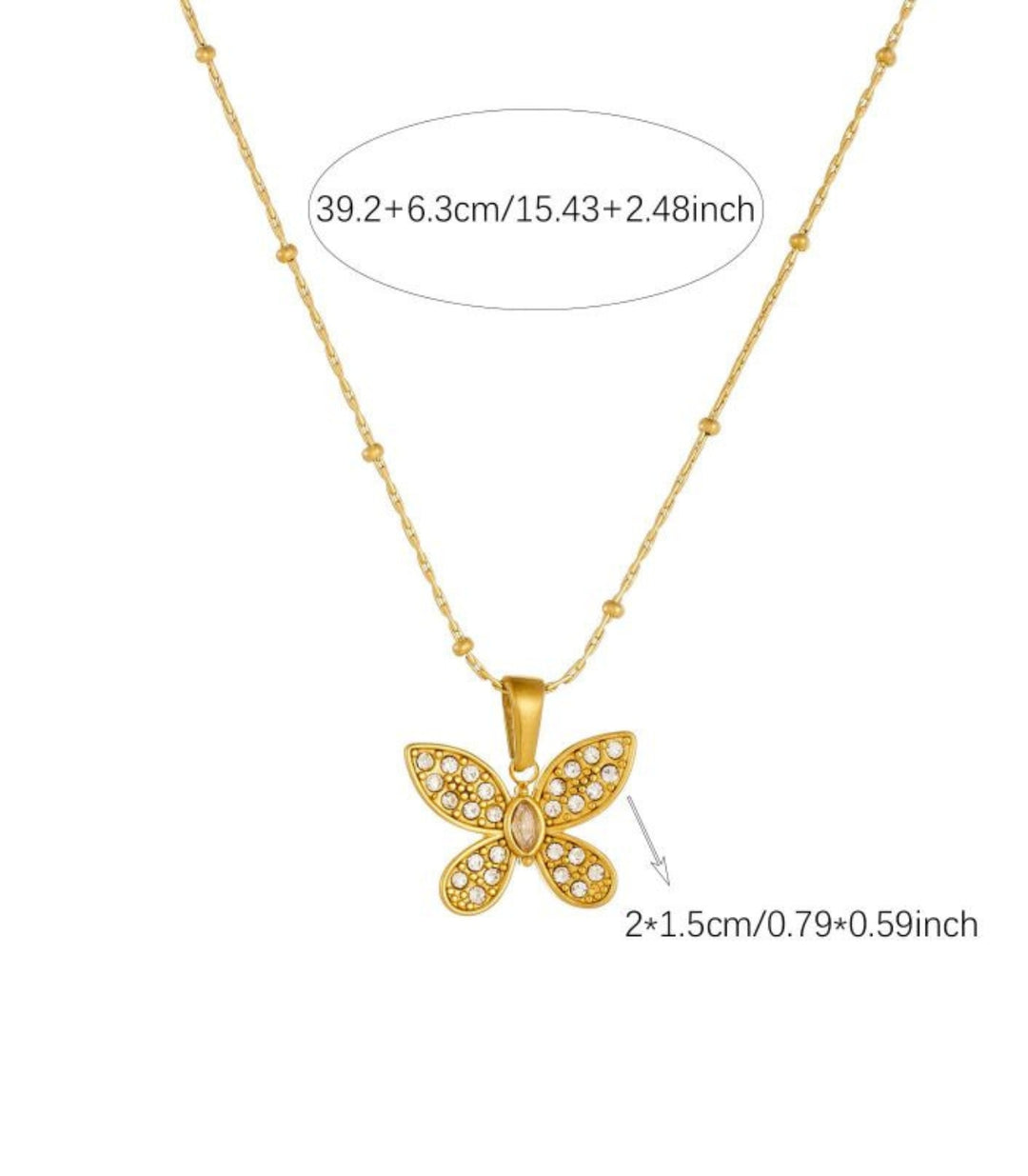 Collar Zircon Butterfly Bamboo