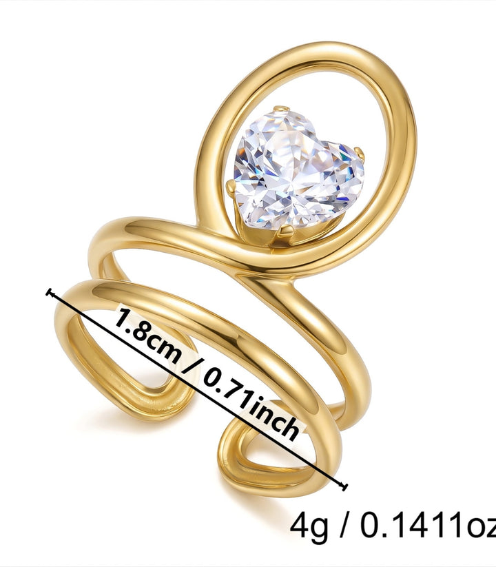 Anillo 1 Double Layered Oval Heart