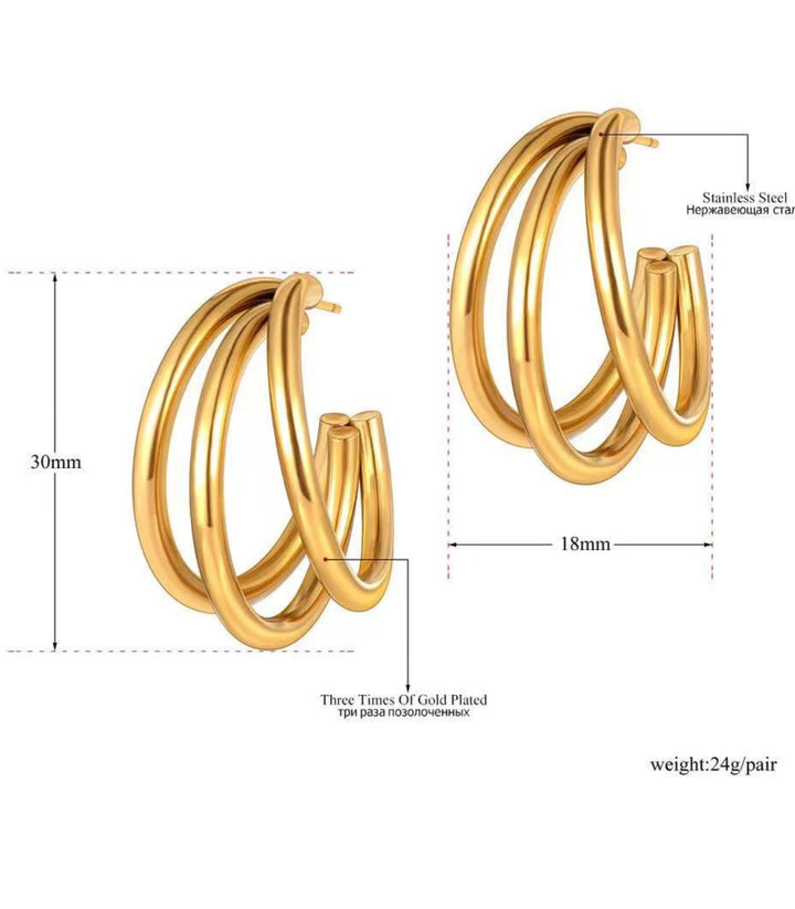 Aretes Gold Multilayer
