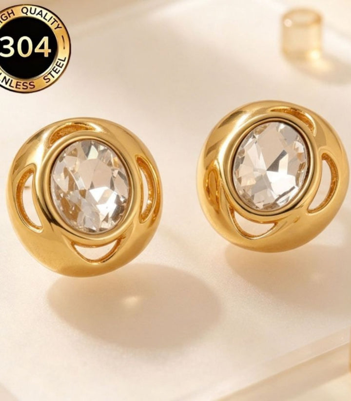 Aretes Classic Rhinestone Stud